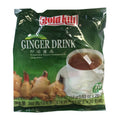 Gold Kili Ginger Drink instant tea in a green 360g bag with a white cup of tea and ginger root illustrations on the front.