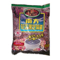 A package of Southern Brand (南方) Flavored Black Sesame Rice Porridge (花生黑芝麻糊) in a 300g bag. The packaging features a dark purple background with illustrations of peanuts, a bowl of the prepared porridge, and a yellow and blue central label with Chinese text.
