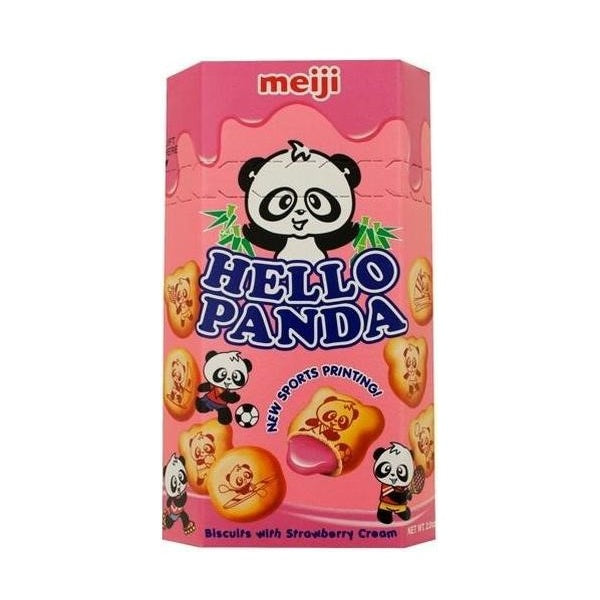 10 Packs of 50g MEIJI Hello Panda Strawberry Cookies