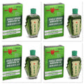 Four identical bottles of Eagle Brand Medicated Oil with their green packaging boxes, arranged in a 2x2 grid on a white background.
