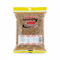 A 50g bag of Kam Bow Coriander Seeds, showing the light brown seeds through a clear plastic pouch with a yellow and red header and a white nutrition label.