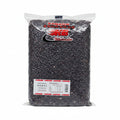 A large clear plastic bag filled with dark black rice, branded with 'Kam Bow' and 'BB Wholesale' logos, with a white nutrition label at the bottom left.