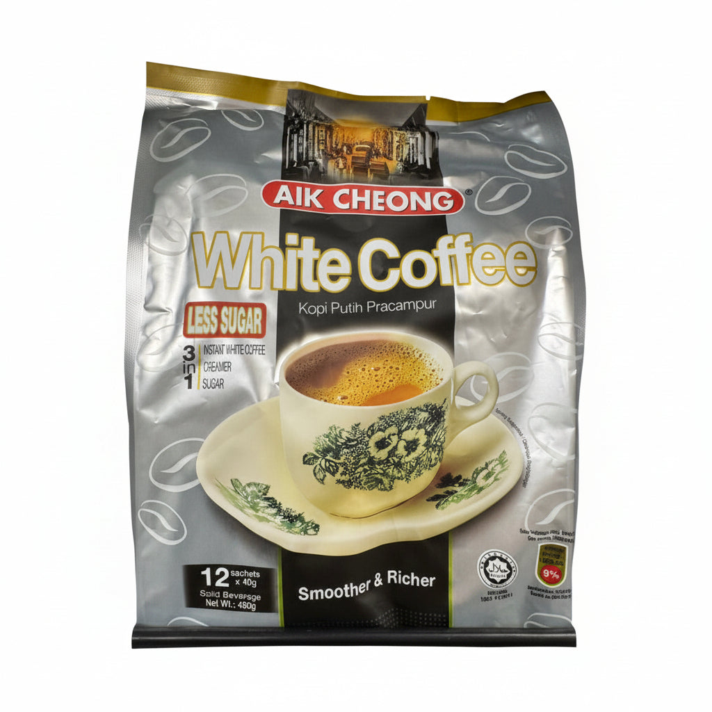 2 x Aik Cheong White Coffee 3 in 1 Less Sugar Malaysia Instant Coffee