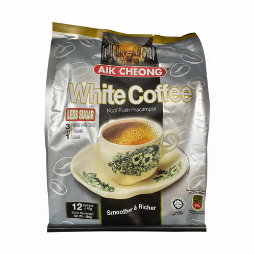 2 x Aik Cheong White Coffee 3 in 1 Less Sugar Malaysia Instant Coffee