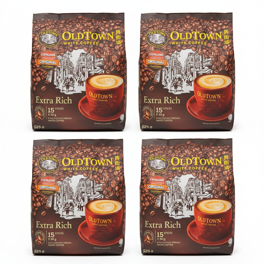 4 packs Old Town 3 in 1 white coffee extra rich